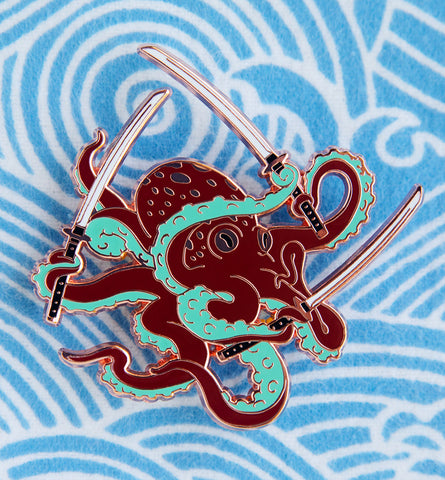 Octopus Samurai Pin