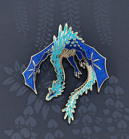 Sapphire Dragon Pin